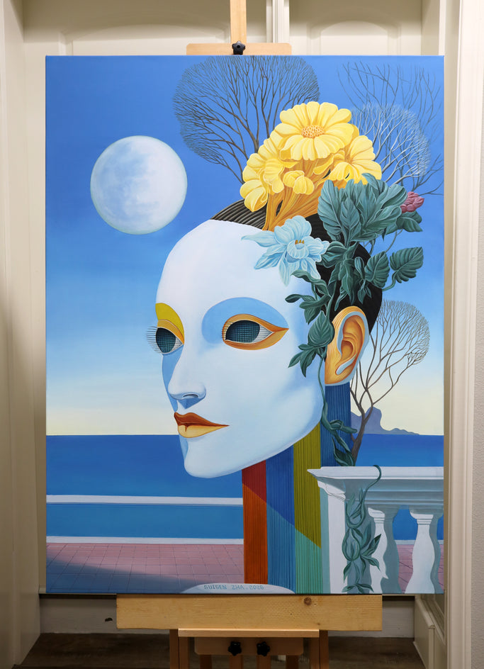 Island. Full Moon by Guigen Zha |  Context View of Artwork 