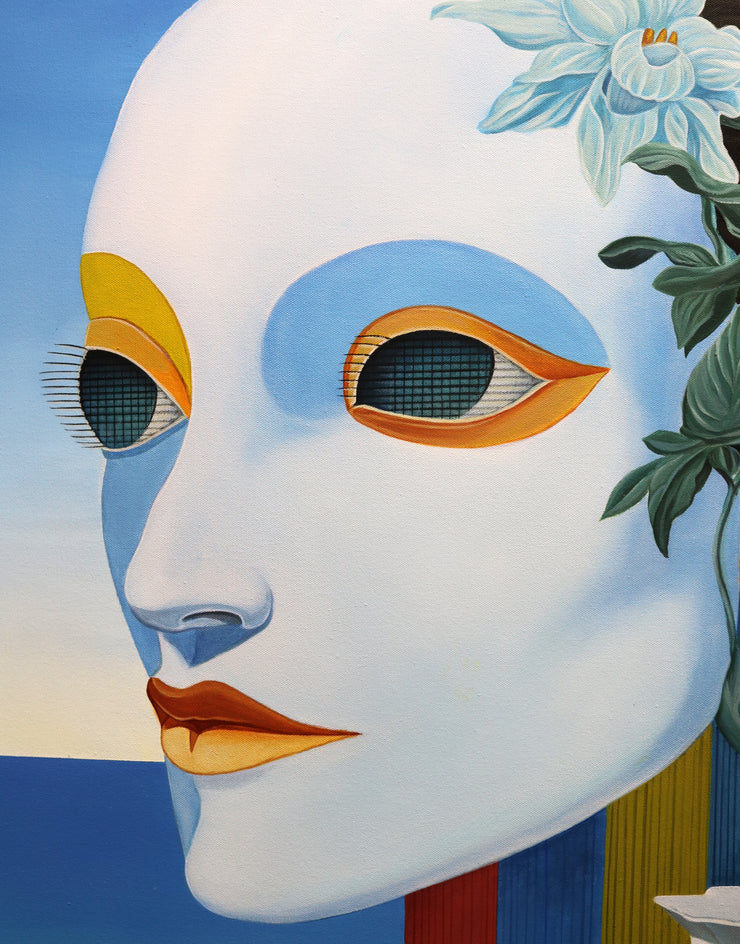 Island. Full Moon by Guigen Zha |  Closeup View of Artwork 