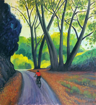 Landscape with Cyclist by Guillermo Martí Ceballos |  Artwork Main Image 