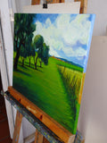Original art for sale at UGallery.com | Olive Trees in Fontclara by Guillermo Martí Ceballos | $825 | acrylic painting | 21.6' h x 18.1' w | thumbnail 2
