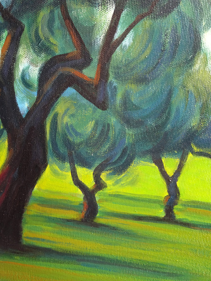 Olive Trees in Fontclara by Guillermo Martí Ceballos |  Closeup View of Artwork 