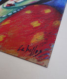 Original art for sale at UGallery.com | Gypsy with Pearl Necklace by Guillermo Martí Ceballos | $950 | pastel artwork | 23' h x 18' w | thumbnail 2