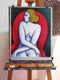 Original art for sale at UGallery.com | Naked on the Red Sofa by Guillermo Martí Ceballos | $1,100 | pastel artwork | 25.6' h x 19.5' w | thumbnail 3