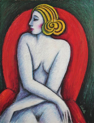 Naked on the Red Sofa by Guillermo Martí Ceballos |  Artwork Main Image 