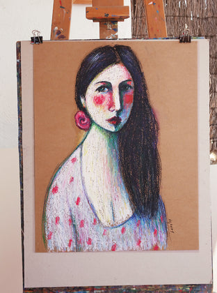 Woman with a Flower in Her Hair by Guillermo Martí Ceballos |  Context View of Artwork 