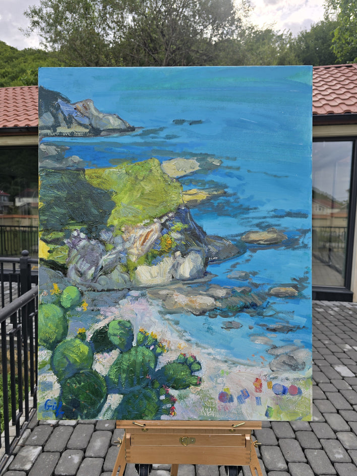 Azure Serenity by Gulshaba Abbasova |  Context View of Artwork 