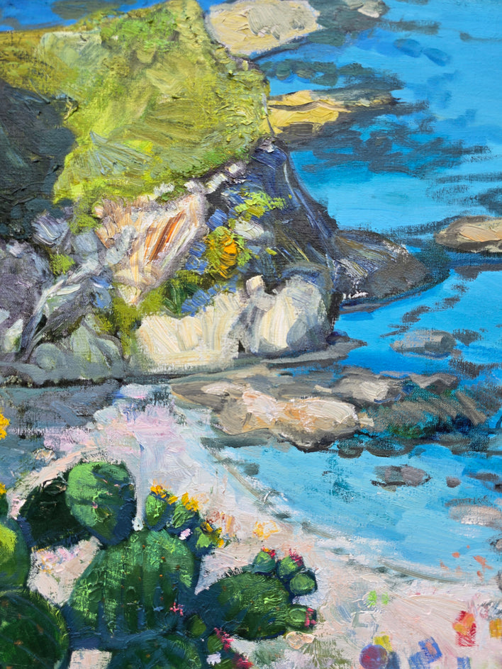 Azure Serenity by Gulshaba Abbasova |  Closeup View of Artwork 