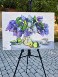 Original art for sale at UGallery.com | Beauty in Bloom by Gulshaba Abbasova | $1,250 | oil painting | 20' h x 28' w | thumbnail 3