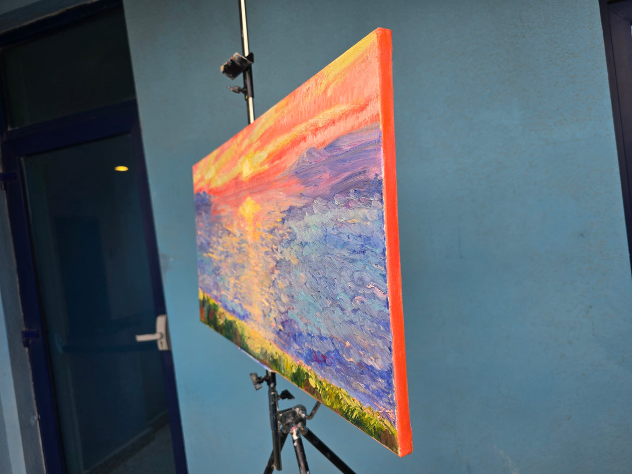 Beyond the Sunset by Gulshaba Abbasova |  Side View of Artwork 