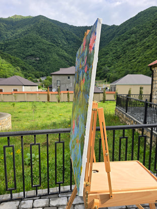 Blooming in Still Waters by Gulshaba Abbasova |  Side View of Artwork 