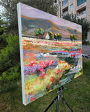 Original art for sale at UGallery.com | Blooming Meadows by Gulshaba Abbasova | $1,850 | oil painting | 20' h x 28' w | thumbnail 2