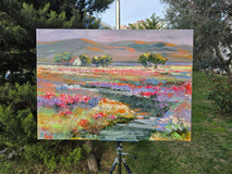 Original art for sale at UGallery.com | Blooming Meadows by Gulshaba Abbasova | $1,850 | oil painting | 20' h x 28' w | thumbnail 3