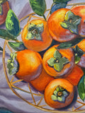 Original art for sale at UGallery.com | Garden Light: Persimmon Harmony by Gulshaba Abbasova | $1,200 | oil painting | 20' h x 20' w | thumbnail 4