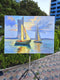 Original art for sale at UGallery.com | Golden Sea by Gulshaba Abbasova | $1,700 | oil painting | 24' h x 31' w | thumbnail 3