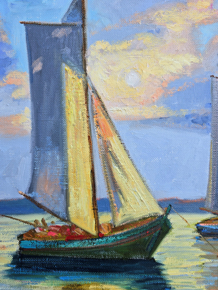 Golden Sea by Gulshaba Abbasova |  Closeup View of Artwork 