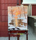 Original art for sale at UGallery.com | Golden Winter by Gulshaba Abbasova | $1,850 | oil painting | 28' h x 20' w | thumbnail 3