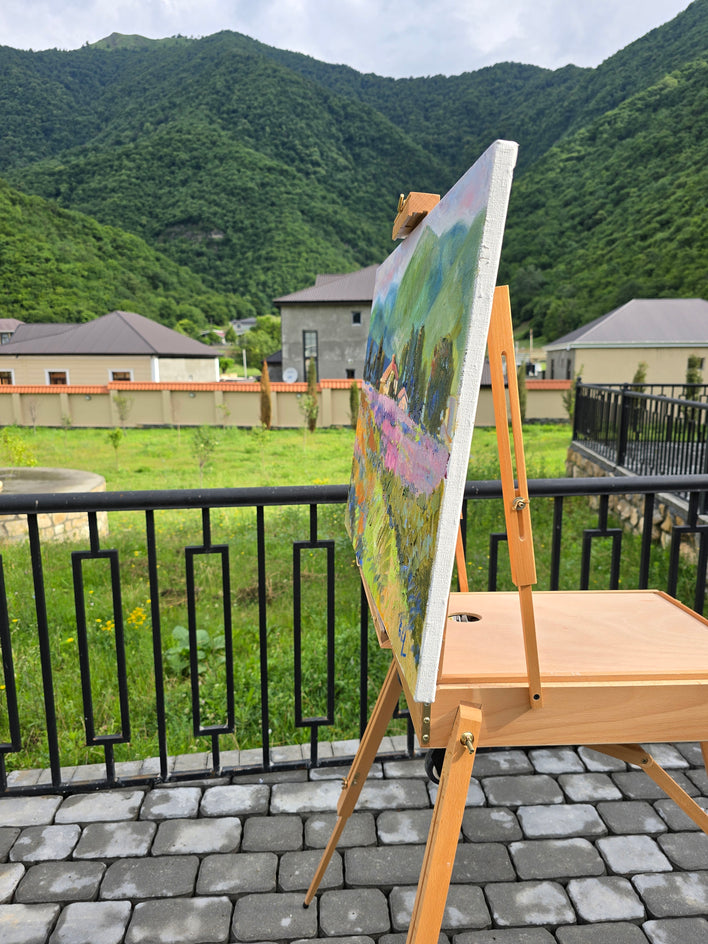 House in the Mountains by Gulshaba Abbasova |  Side View of Artwork 