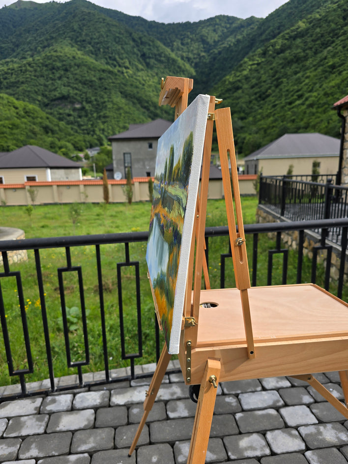 Peaceful Silence by Gulshaba Abbasova |  Side View of Artwork 