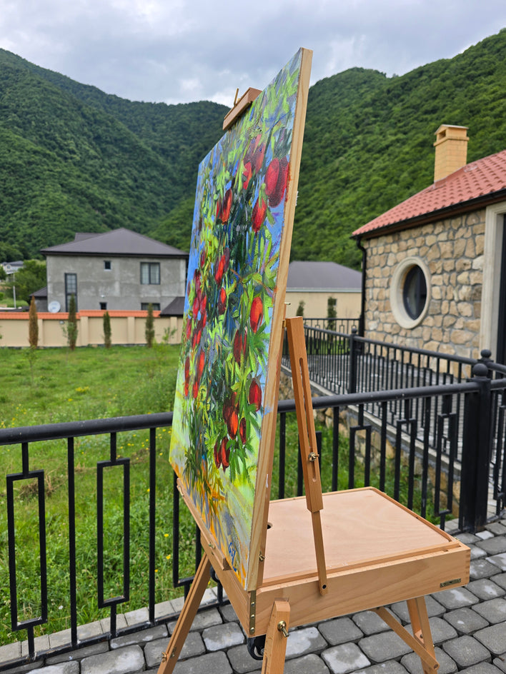 Pomegranates Garden by Gulshaba Abbasova |  Side View of Artwork 