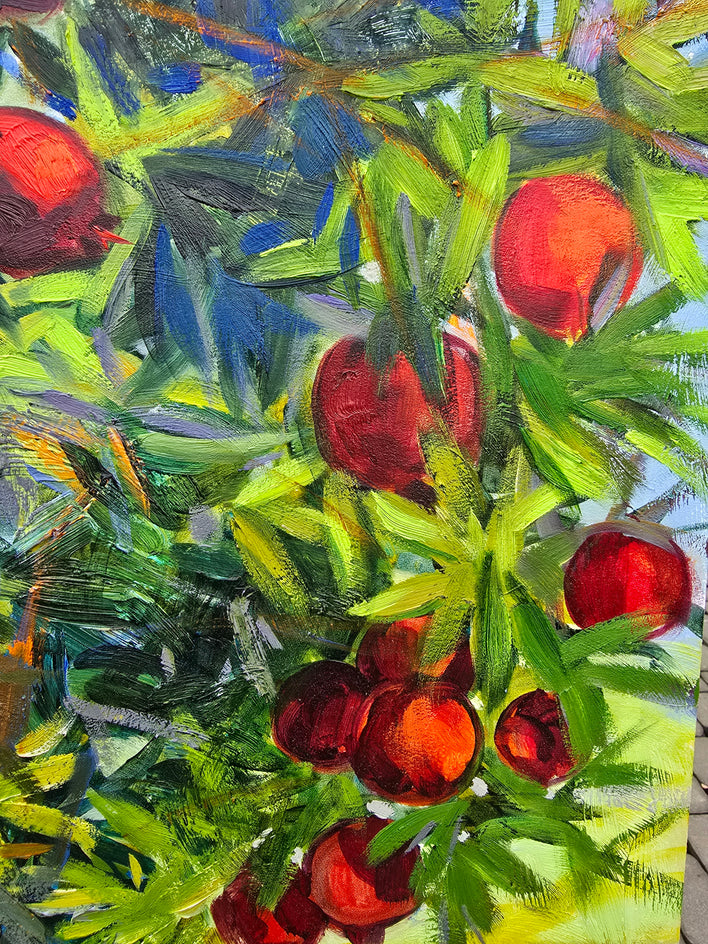 Pomegranates Garden by Gulshaba Abbasova |  Closeup View of Artwork 