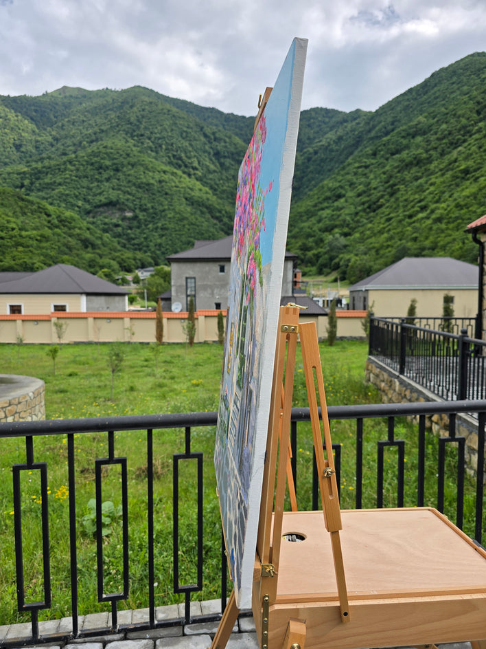 Somewhere in Greece by Gulshaba Abbasova |  Side View of Artwork 