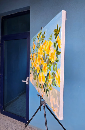 Wild Roses by Gulshaba Abbasova |  Side View of Artwork 