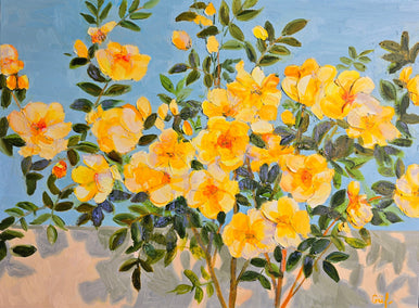 oil painting by Gulshaba Abbasova titled Wild Roses