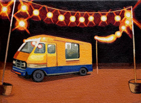 Original art for sale at UGallery.com | Ice Cream Truck by Hadley Northrop | $350 | oil painting | 6' h x 8' w