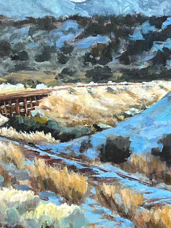 Tracks to Lamy in Early Spring by Heather Foster |  Closeup View of Artwork 