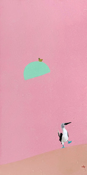 Original art for sale at UGallery.com | Blue-Footed Booby by Heejin Sutton | $525 | gouache painting | 12' h x 6' w