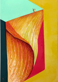 mixed media artwork by Heejin Sutton titled Pear, Flower Petal