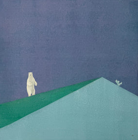 Original art for sale at UGallery.com | Polar Bear, Cactus by Heejin Sutton | $1,500 | mixed media artwork | 20' h x 20' w