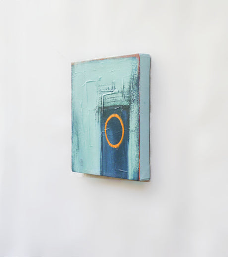 Orange Circle by Heidi Hybl |  Side View of Artwork 