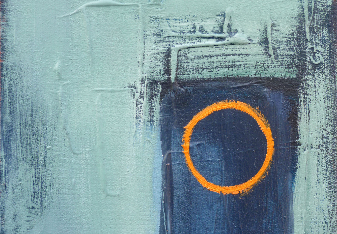Orange Circle by Heidi Hybl |  Closeup View of Artwork 