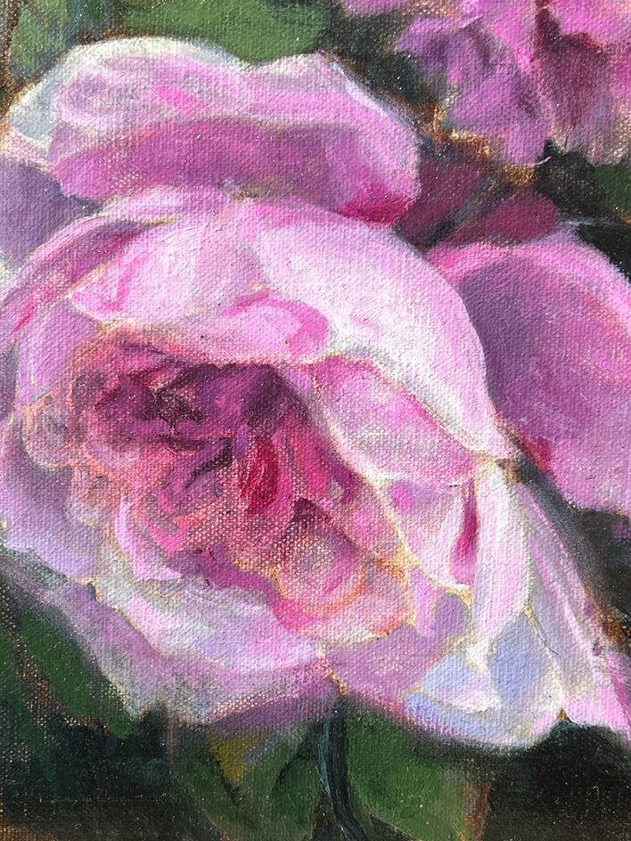 Pink Blooms by Hilary Gomes |  Closeup View of Artwork 