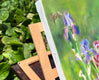 Original art for sale at UGallery.com | Purple Irises by Hilary Gomes | $625 | oil painting | 12' h x 9' w | thumbnail 2