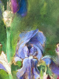 Original art for sale at UGallery.com | Purple Irises by Hilary Gomes | $625 | oil painting | 12' h x 9' w | thumbnail 4