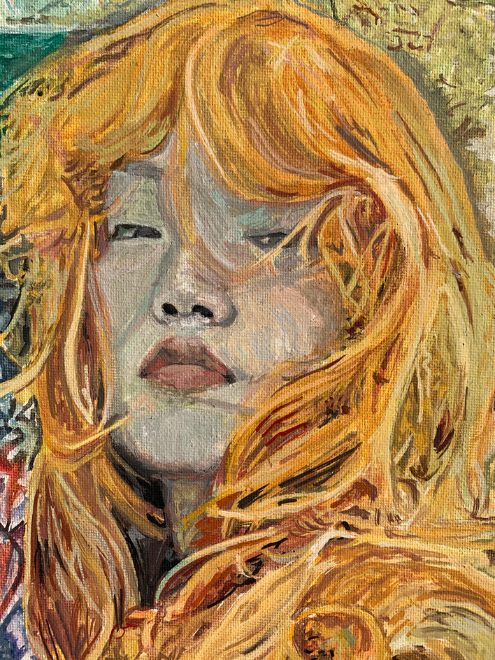 "Here" Said the Mountain by Hope Rambo |  Closeup View of Artwork 