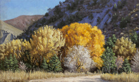 Original art for sale at UGallery.com | Fall Spectrum, Glenwood Canyon by Hugh Masterson | $1,075 | oil painting | 11.5' h x 19.5' w