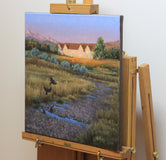 Original art for sale at UGallery.com | High Plains Morning by Hugh Masterson | $950 | oil painting | 14' h x 14' w | thumbnail 2