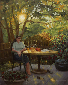 oil painting by Hugh Masterson titled Home from the Office