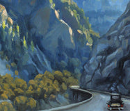 Original art for sale at UGallery.com | Late Arrival, Glenwood Springs by Hugh Masterson | $825 | oil painting | 10' h x 8' w | thumbnail 4