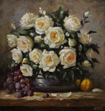Original art for sale at UGallery.com | L'Orangerie Floral by Hugh Masterson | $475 | oil painting | 10.5' h x 10' w | thumbnail 1