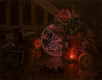 Original art for sale at UGallery.com | Night Glow by Hugh Masterson | $875 | oil painting | 11' h x 14' w | thumbnail 1