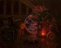 Original art for sale at UGallery.com | Night Glow by Hugh Masterson | $1,100 | oil painting | 11' h x 14' w | thumbnail 1