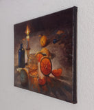 Original art for sale at UGallery.com | Orange Fireworks by Hugh Masterson | $875 | oil painting | 11' h x 14' w | thumbnail 2