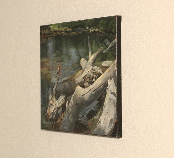 Waiting for a Fly by Hugh Masterson |  Side View of Artwork 