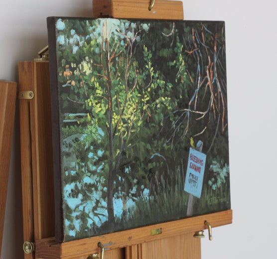 Waterfront Haven by Hugh Masterson |  Side View of Artwork 