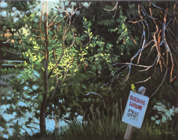 oil painting by Hugh Masterson titled Waterfront Haven