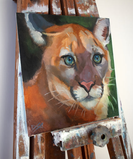 Heart of the Mountain Lion by Ilaria La Preziosa |  Side View of Artwork 
